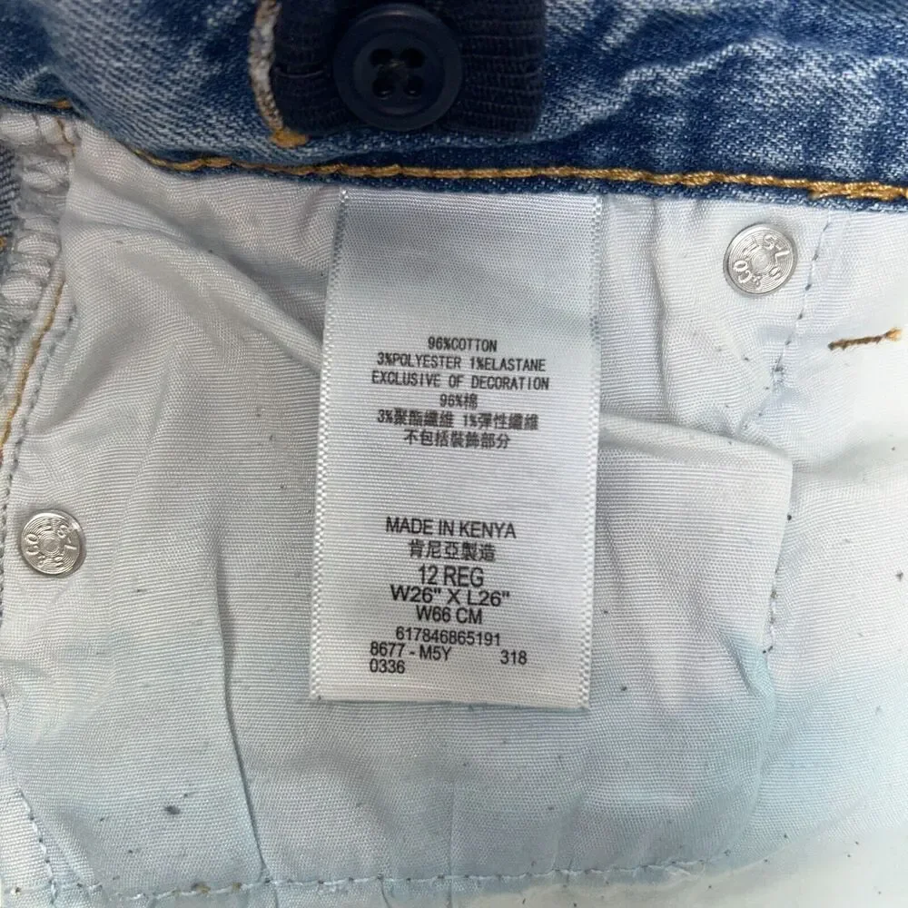 LEVI's 501 Skinny Jeans Blue Denim Children's 12 Hemmed Pants Adjustable Waist
